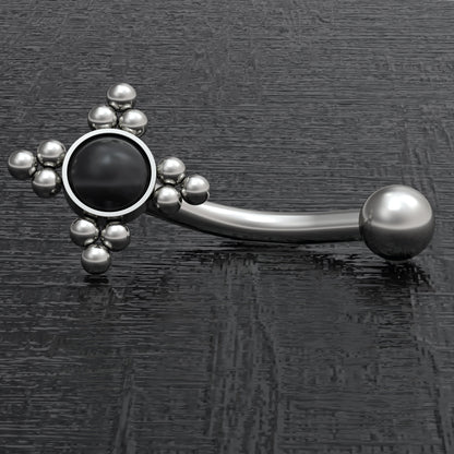 Titanium Rook Earring Onyx - TitaniumFashion