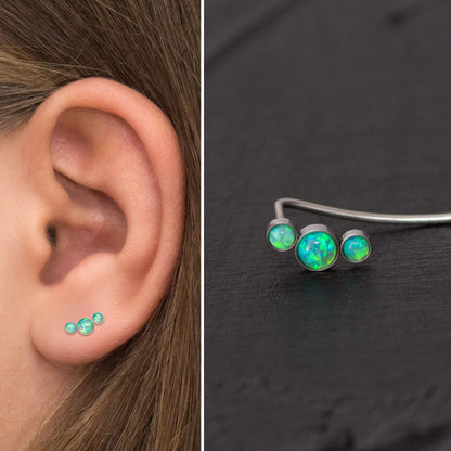 Ear Pin Earrings Surgical Steel - TitaniumFashion