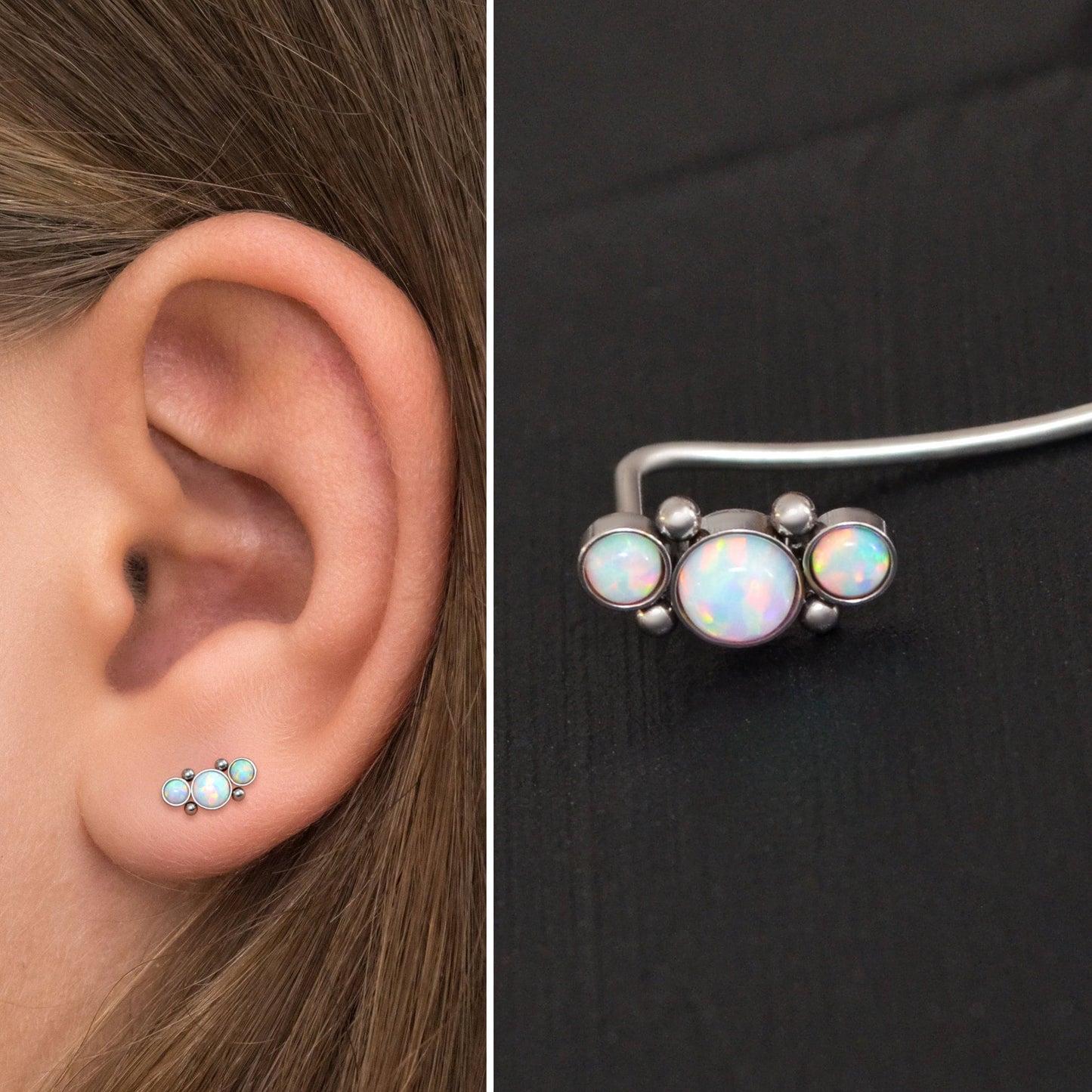 Up The Ear Earrings Surgical Steel - TitaniumFashion