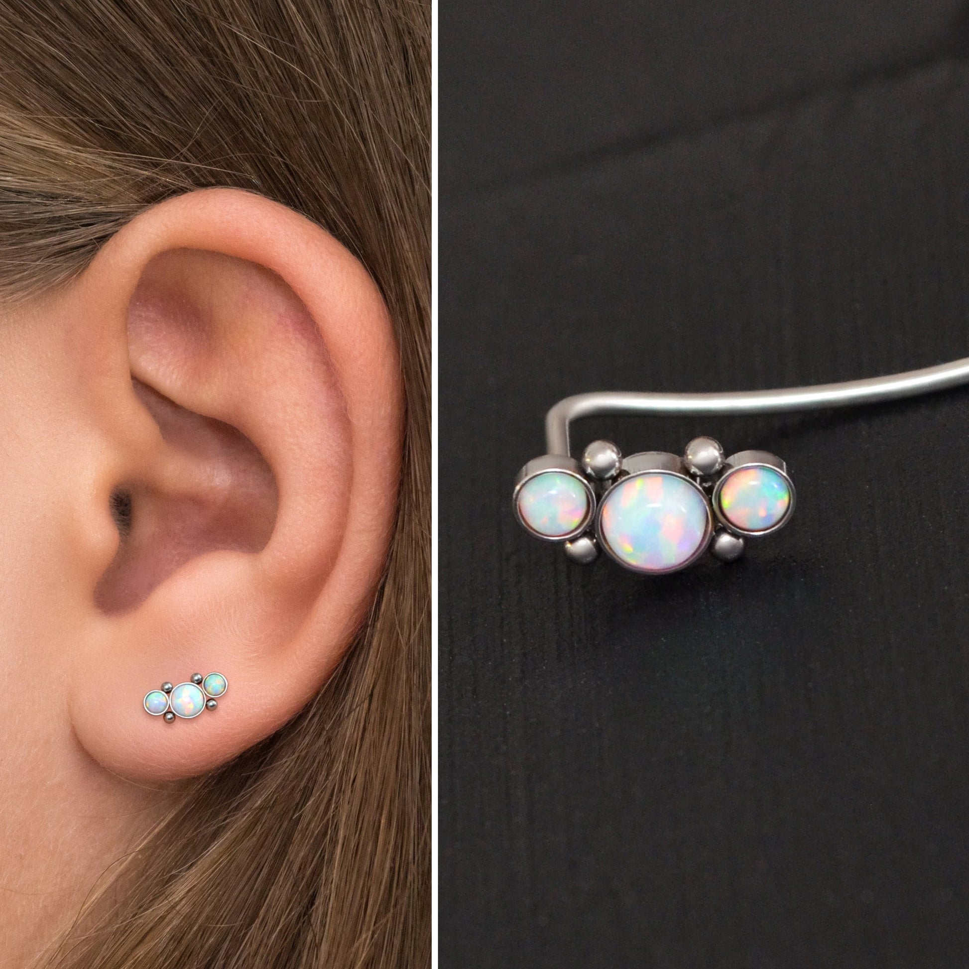 Up The Ear Earrings Surgical Steel - TitaniumFashion