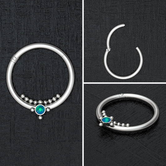 Titanium Nipple Ring Opal - TitaniumFashion