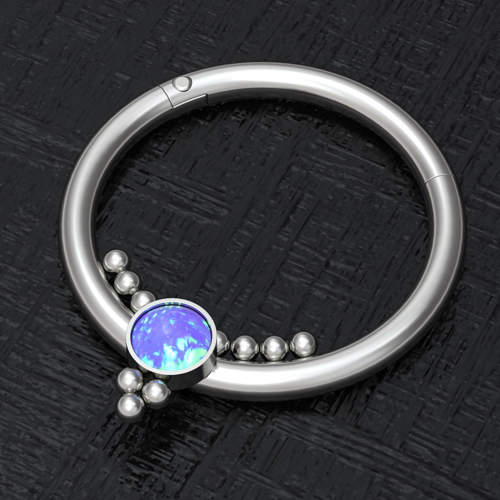 Titanium Nipple Ring Opal - TitaniumFashion