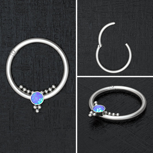 Titanium Nipple Ring Opal - TitaniumFashion