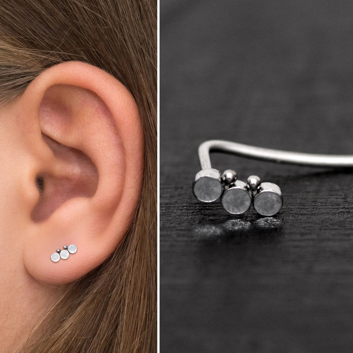 Surgical Steel Ear Crawler - TitaniumFashion