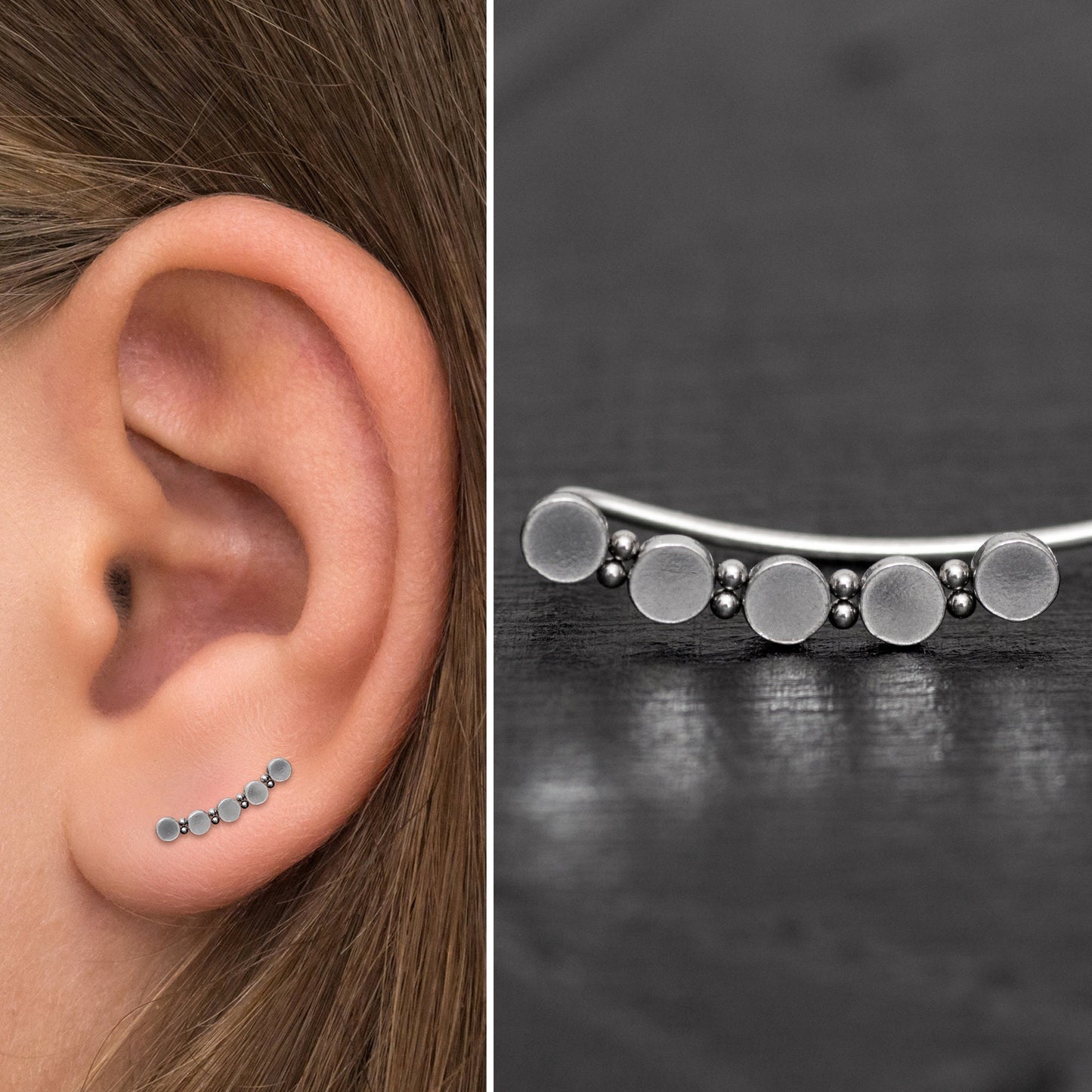 Climbing Ear Cuff Earrings Surgical Steel - TitaniumFashion