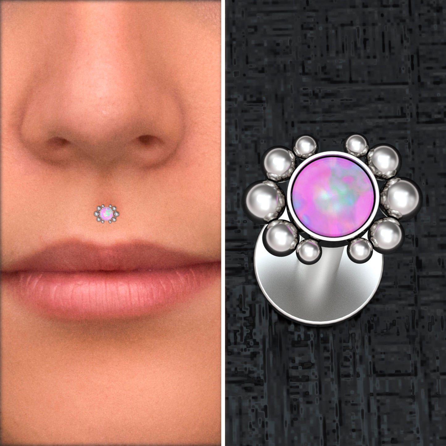 Surgical Steel Medusa Lip Piercing - TitaniumFashion