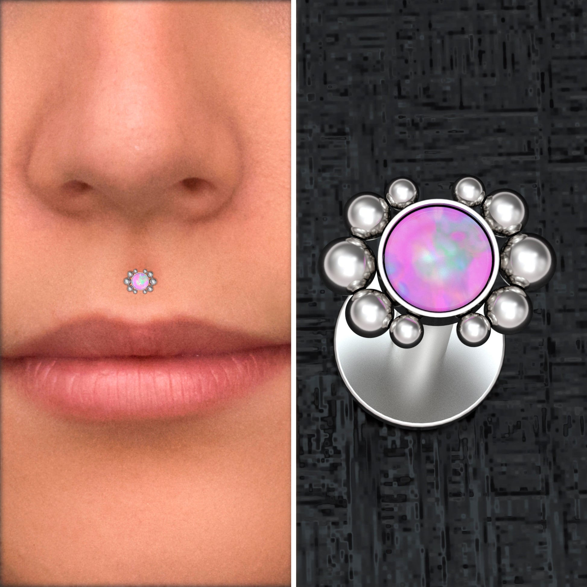 Surgical Steel Medusa Lip Piercing - TitaniumFashion