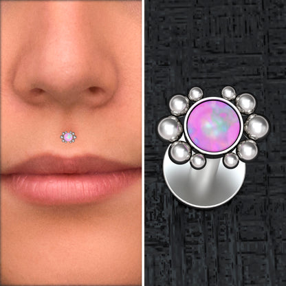 Surgical Steel Medusa Lip Piercing - TitaniumFashion
