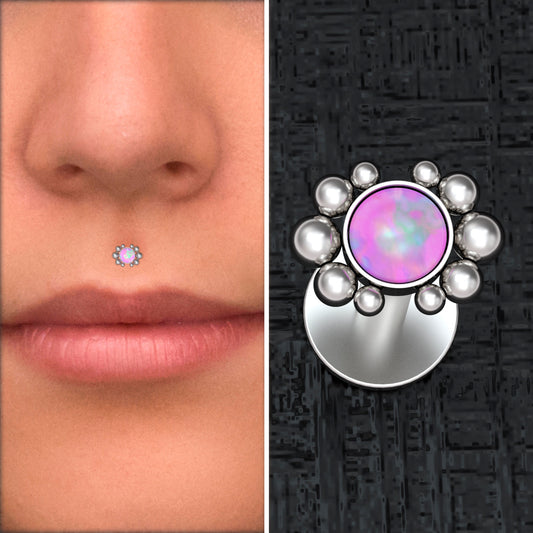 Surgical Steel Medusa Lip Piercing - TitaniumFashion
