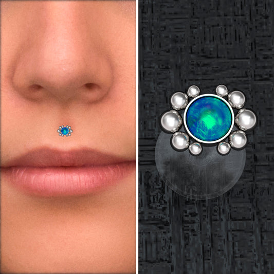 Lip Ring Opal - TitaniumFashion