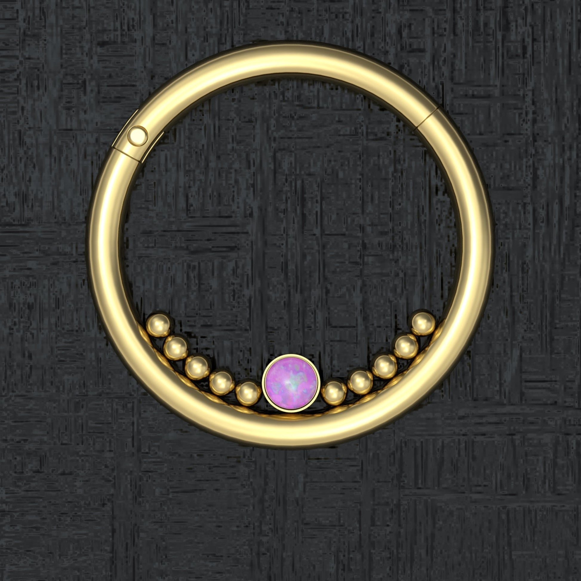 Surgical Steel Nipple Ring Opal - TitaniumFashion