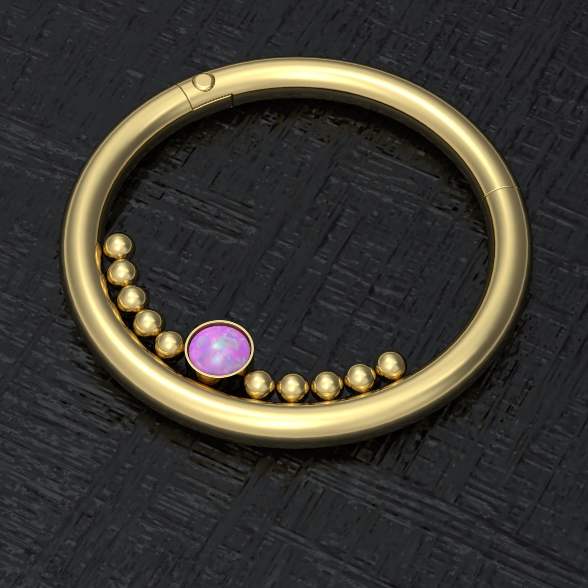 Surgical Steel Nipple Ring Opal - TitaniumFashion