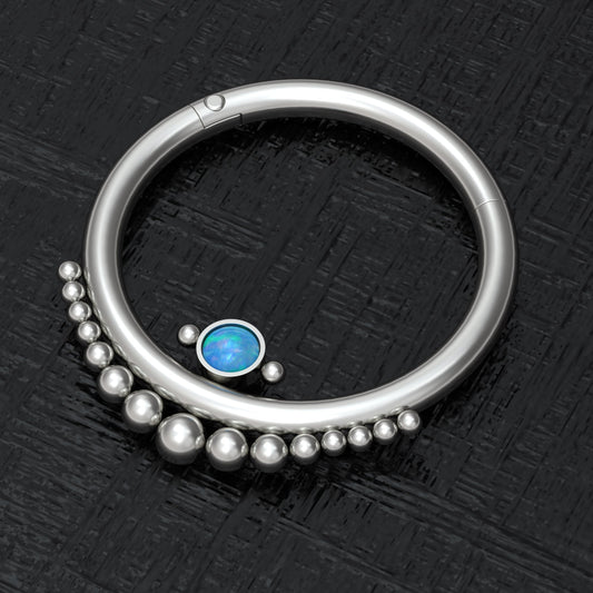 Titanium Nipple Ring Opal - TitaniumFashion