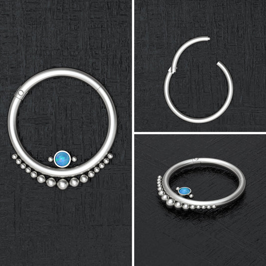 Titanium Nipple Ring Opal - TitaniumFashion