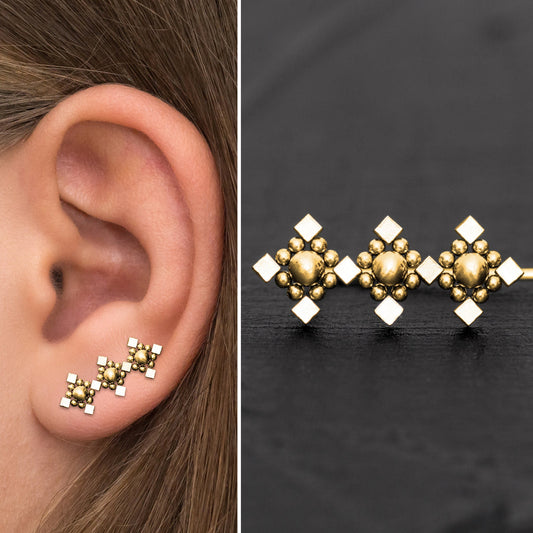 Ear Pin Earrings Surgical Steel - TitaniumFashion