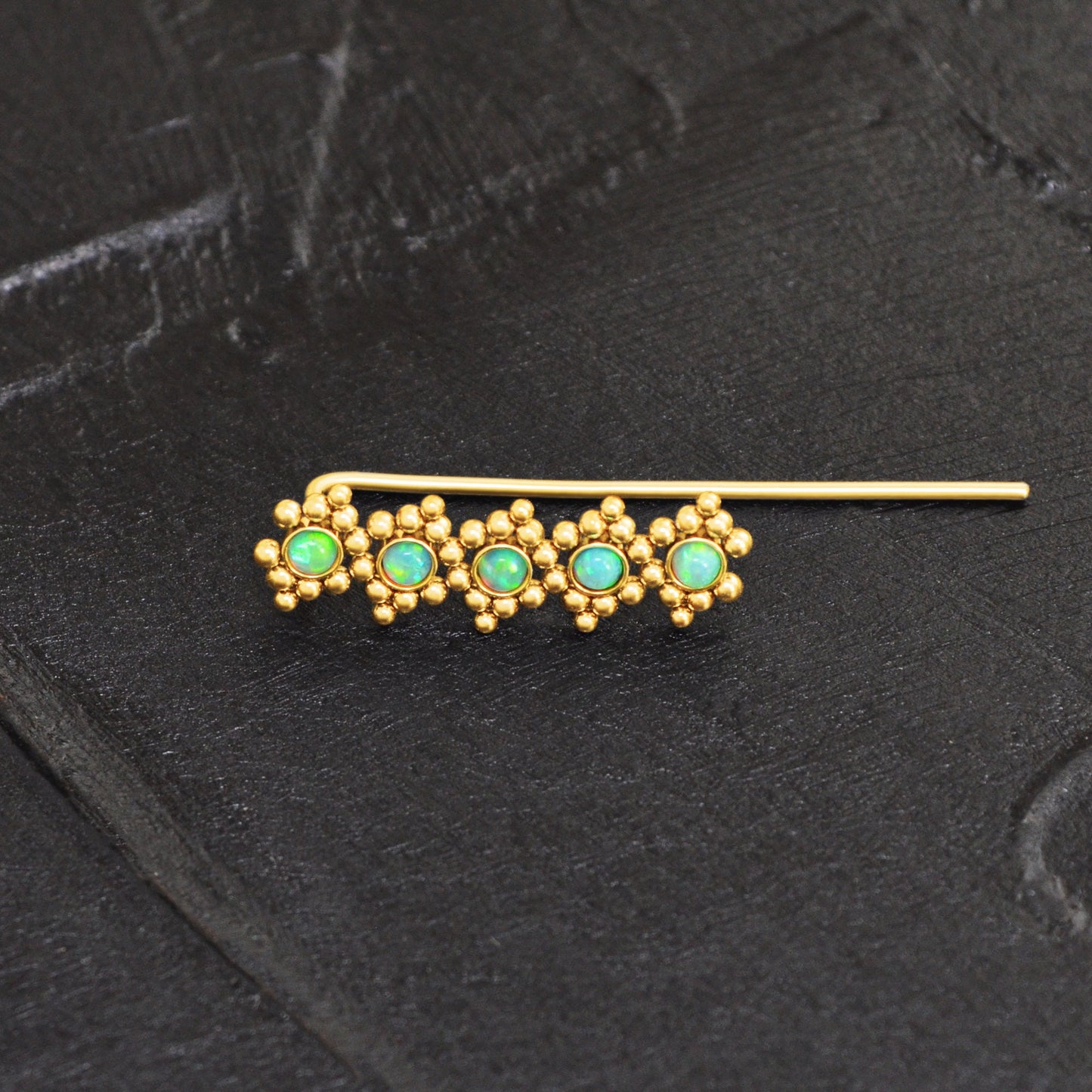 Surgical Steel Ear Crawler Opal - TitaniumFashion