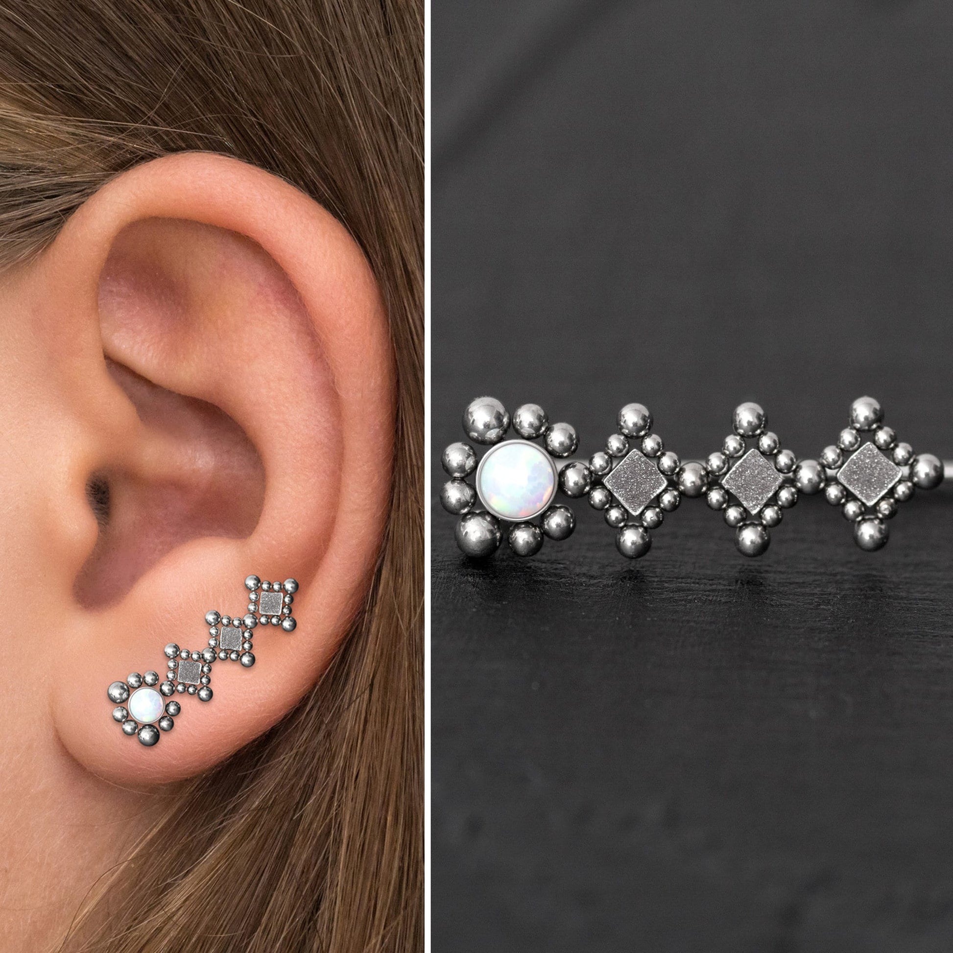 Climbing Earrings Surgical Steel - TitaniumFashion