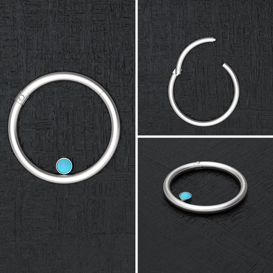 Turquoise Nipple Ring Surgical Steel - TitaniumFashion