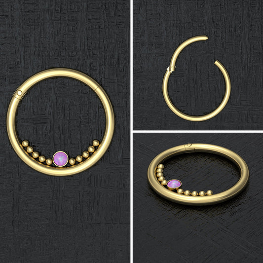 Surgical Steel Nipple Ring Opal - TitaniumFashion