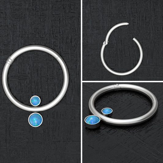 Titanium Nipple Ring Opal - TitaniumFashion