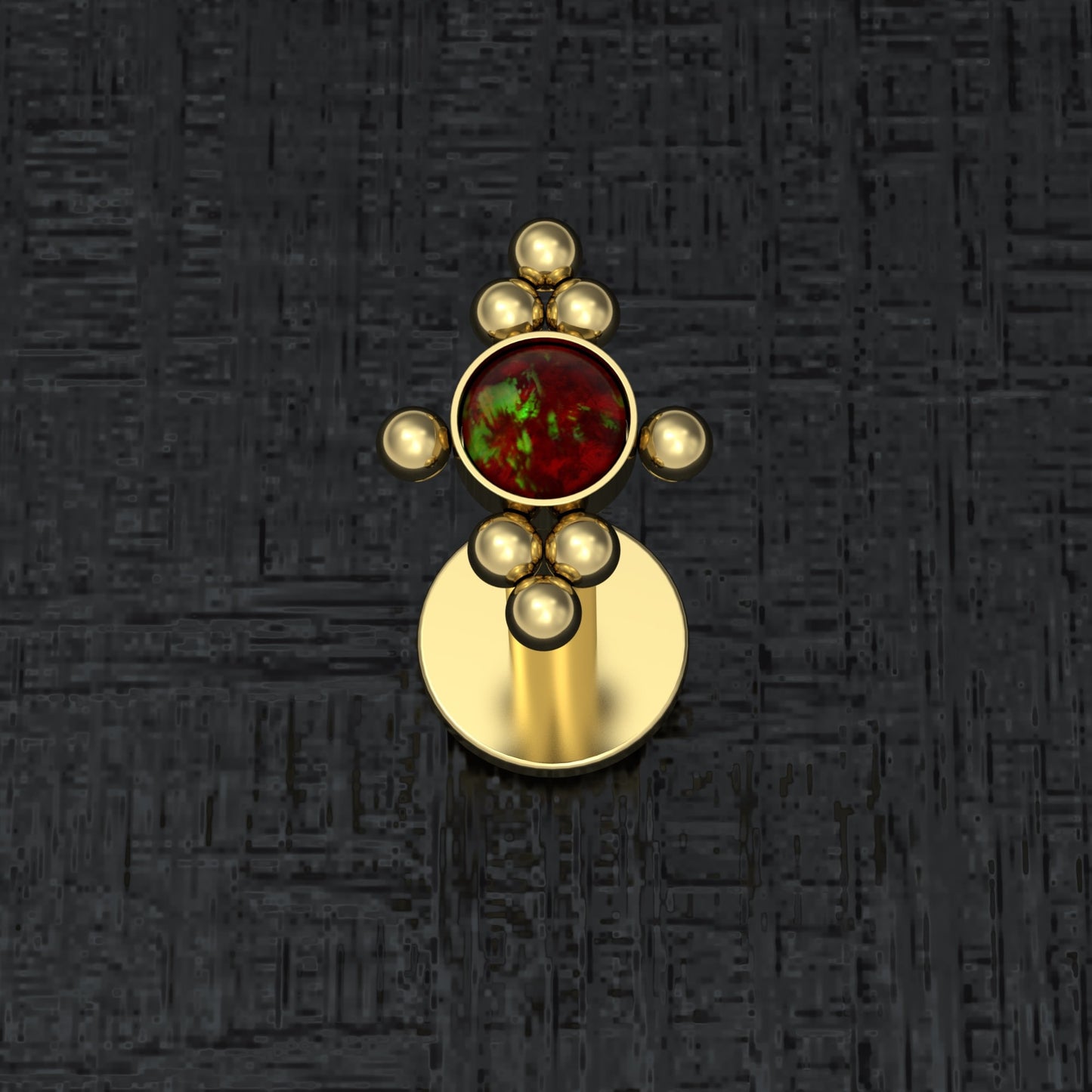 Surgical Steel Lip Ring Opal - TitaniumFashion