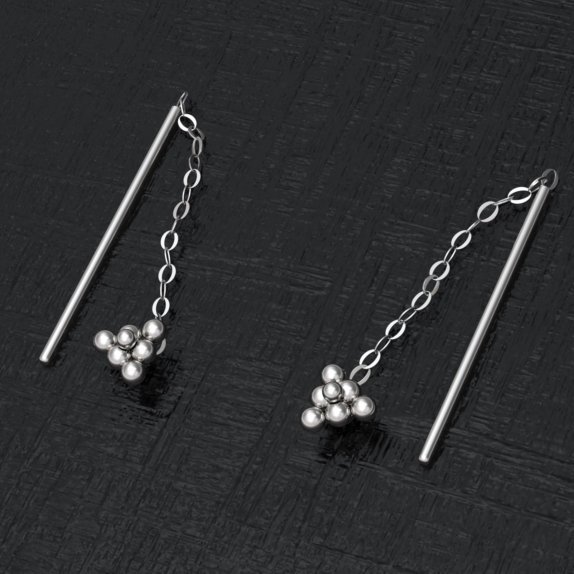 Ear Threader Earrings - TitaniumFashion