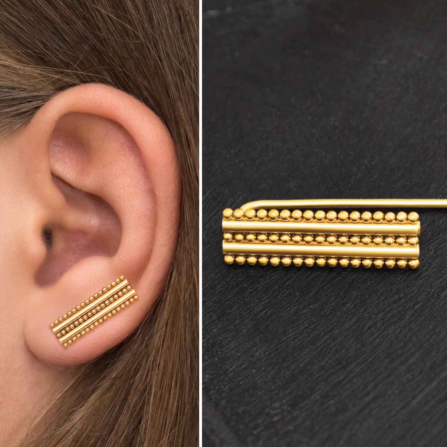 Climbing Earrings Surgical Steel - TitaniumFashion