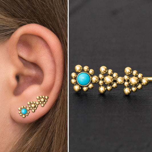 Up The Ear Earrings Surgical Steel - TitaniumFashion