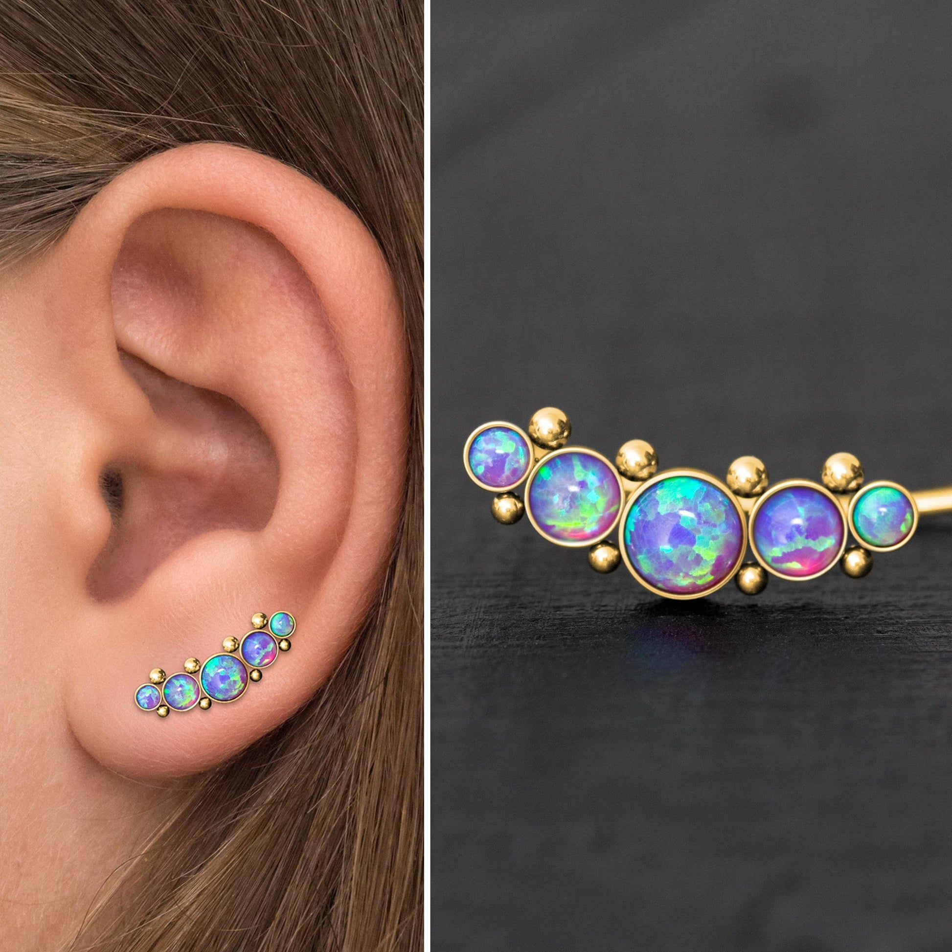 Climbing Earrings Surgical Steel - TitaniumFashion