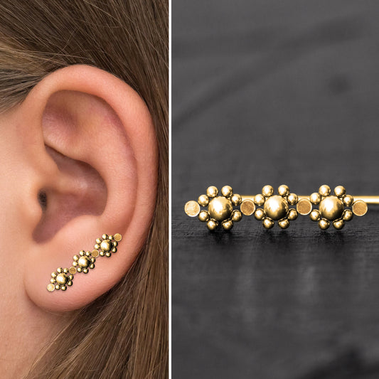 Up The Ear Earrings Surgical Steel - TitaniumFashion