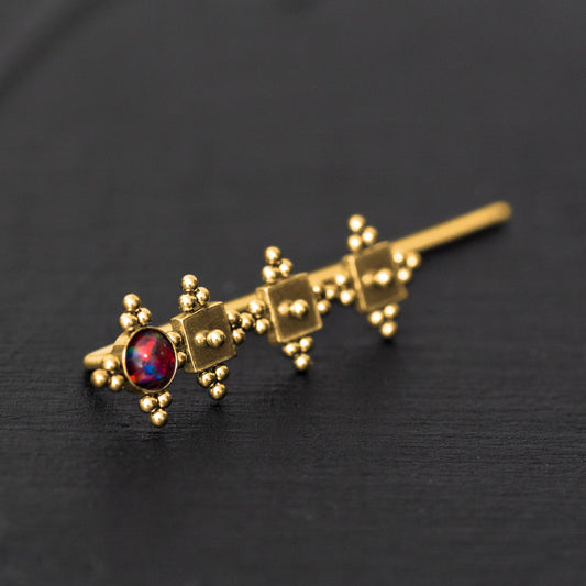 Surgical Steel Ear Crawler Opal - TitaniumFashion