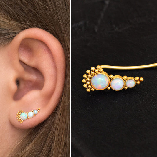 Ear Pin Earrings Surgical Steel - TitaniumFashion