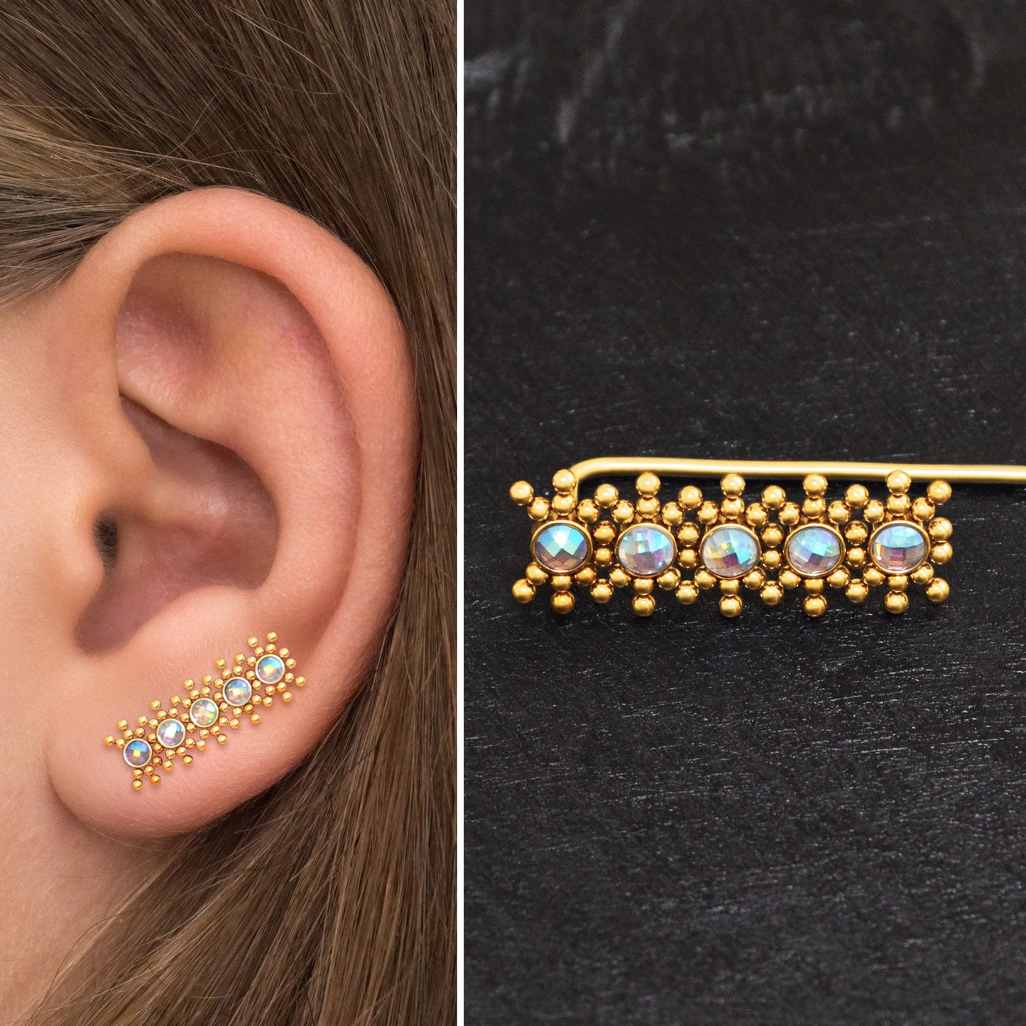 Climber Earrings Surgical Steel - TitaniumFashion