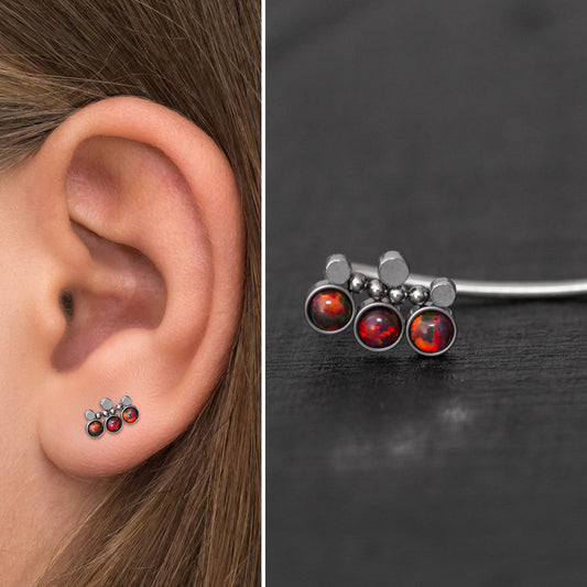 Ear Pin Earrings Surgical Steel - TitaniumFashion