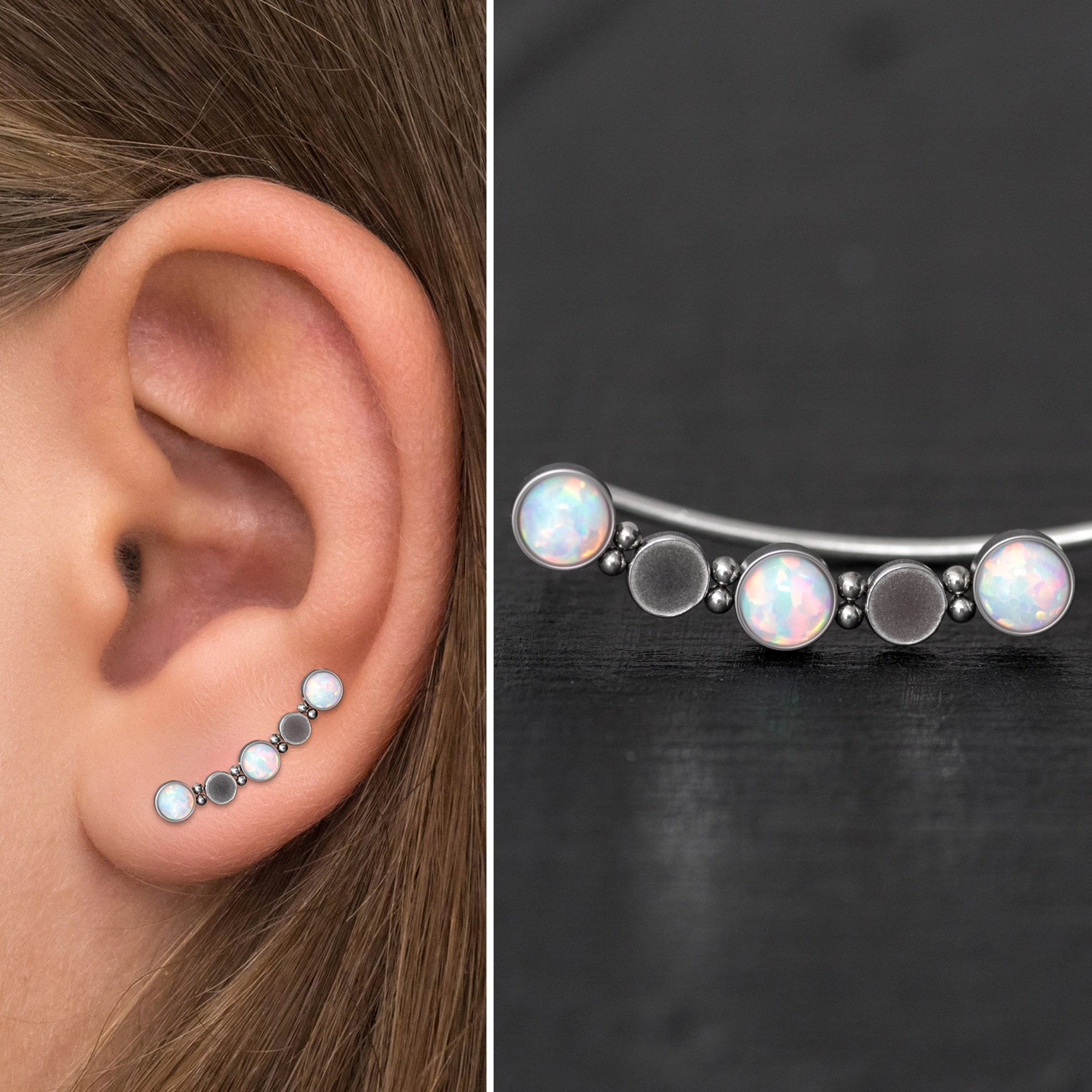 Opal climber earrings store