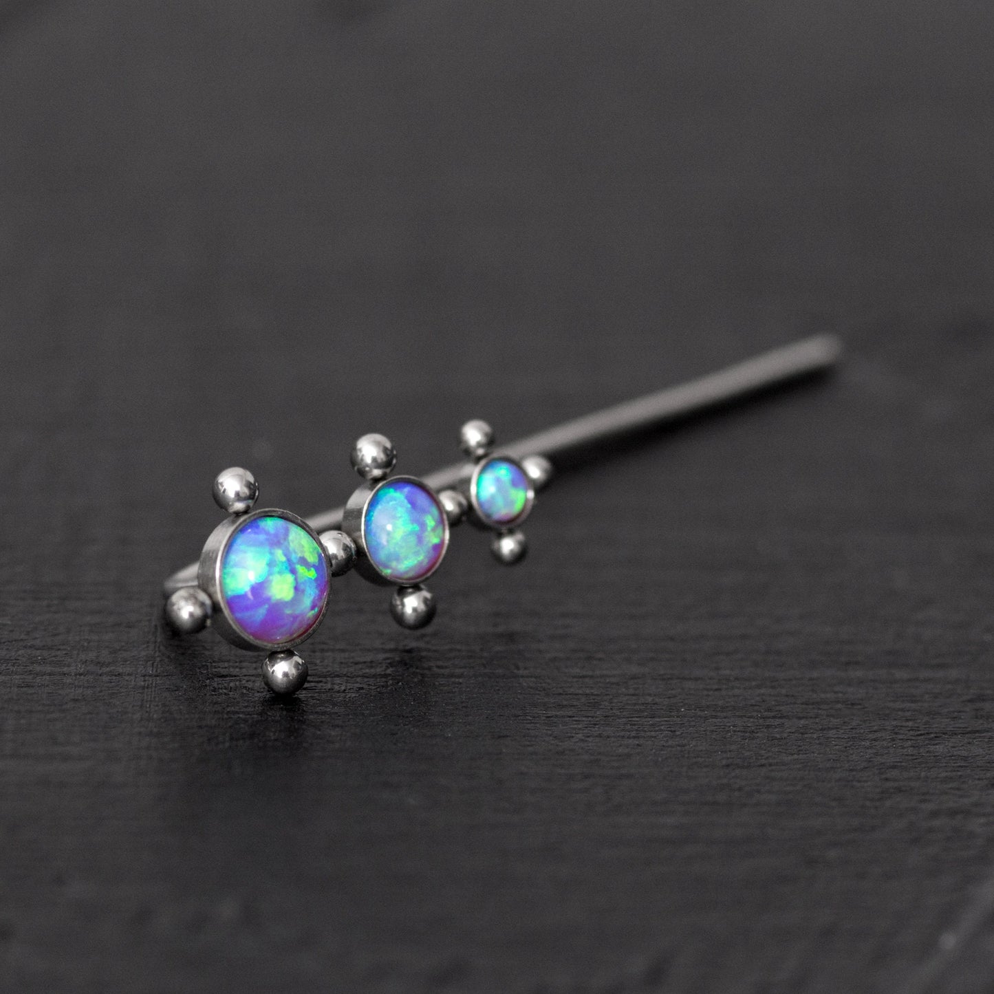 Opal Ear Climber Earrings Surgical Steel - TitaniumFashion