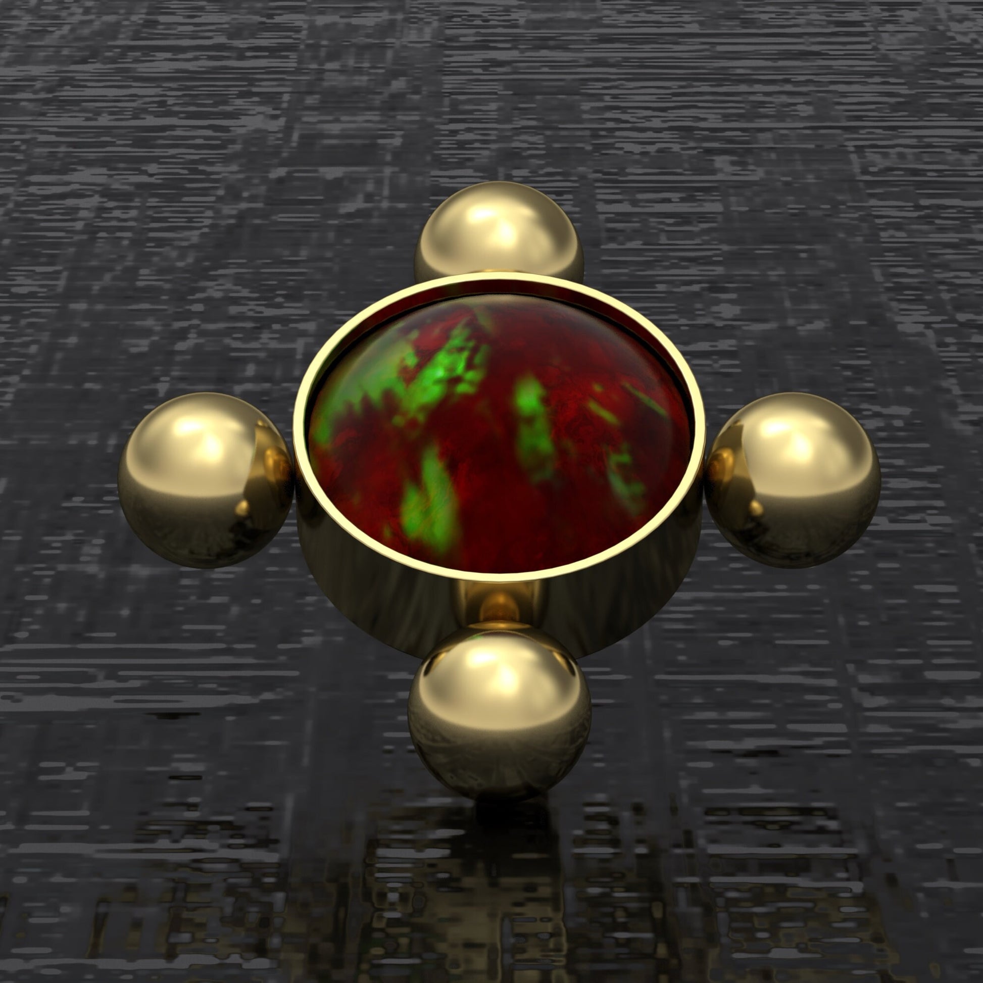 Surgical Steel Dermal Top Opal - TitaniumFashion