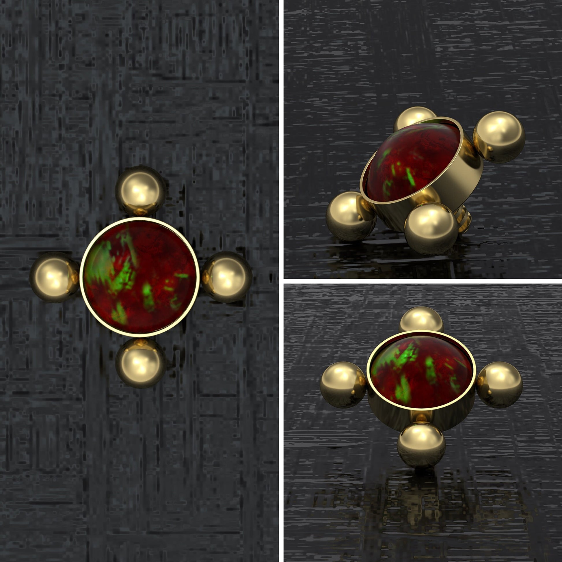 Surgical Steel Dermal Top Opal - TitaniumFashion