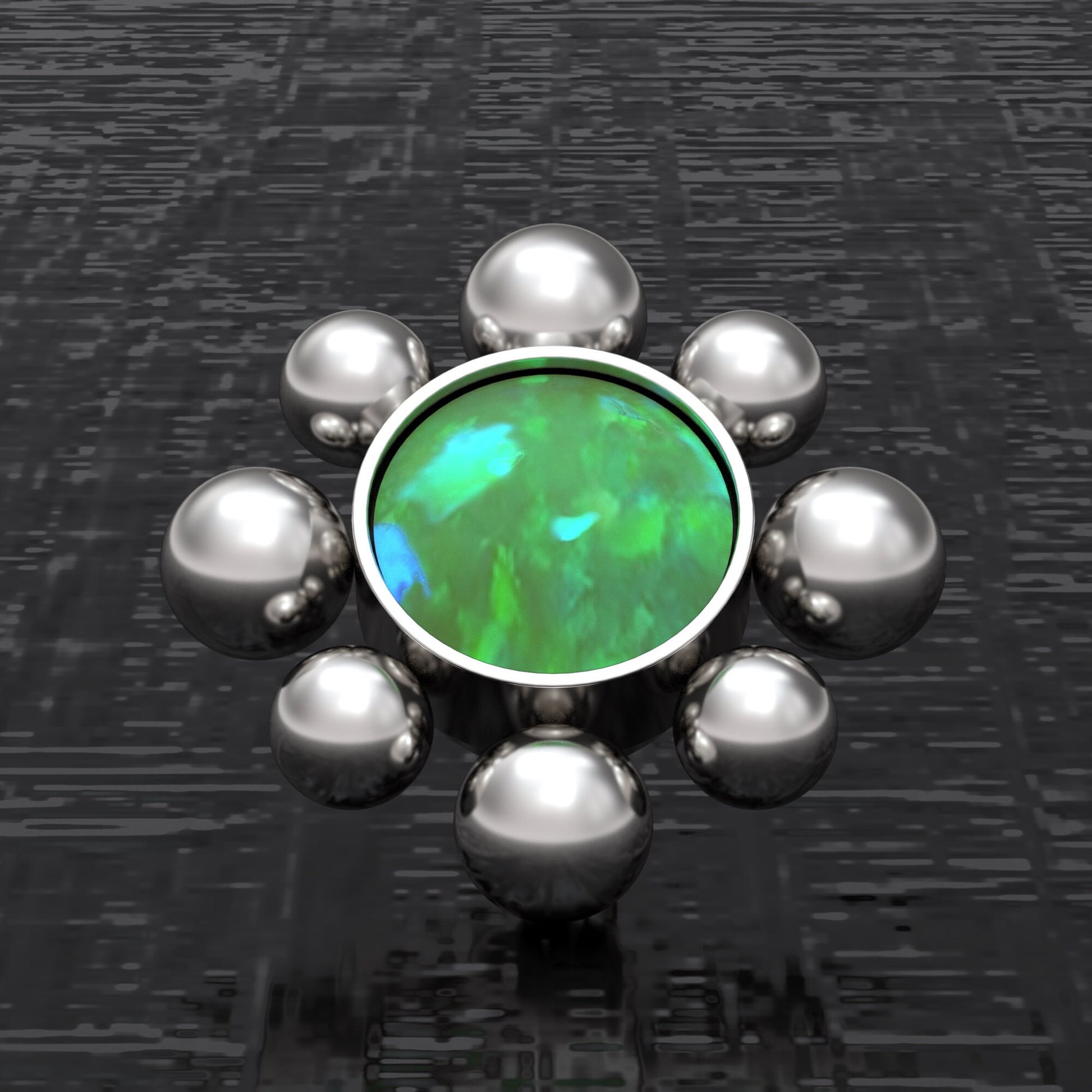 Surgical Steel Dermal Jewelry Opal - TitaniumFashion