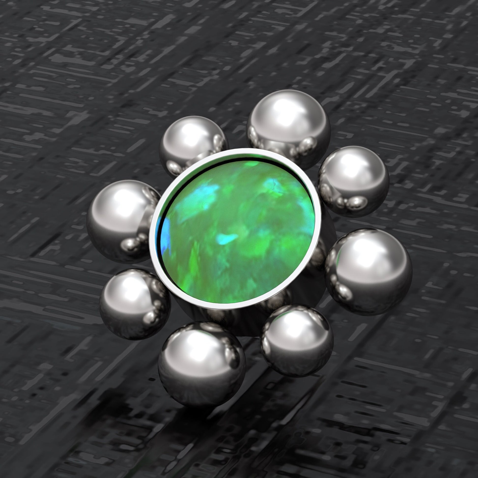 Surgical Steel Dermal Jewelry Opal - TitaniumFashion