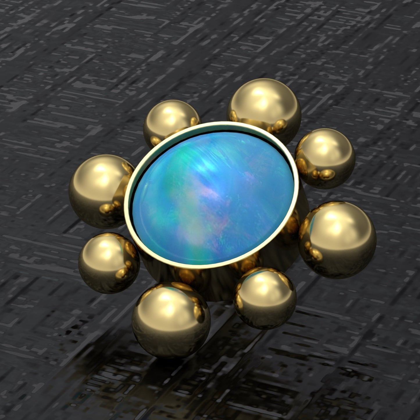 Opal Dermal Jewelry Surgical Steel - TitaniumFashion