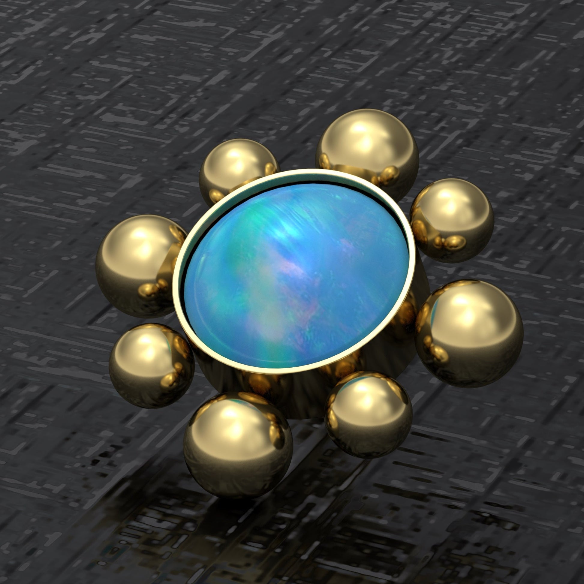 Opal Dermal Jewelry Surgical Steel - TitaniumFashion