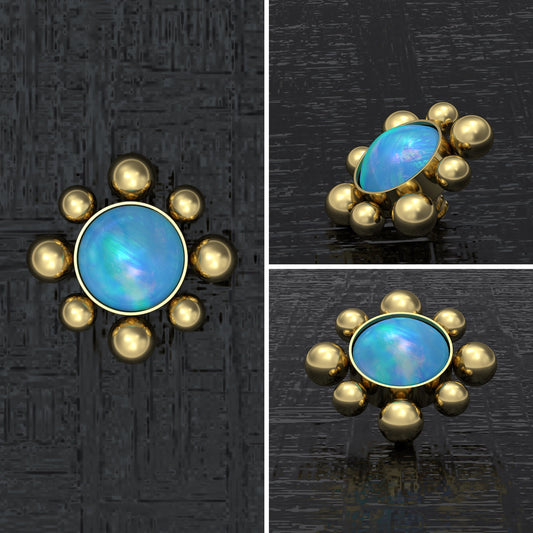 Opal Dermal Jewelry Surgical Steel - TitaniumFashion