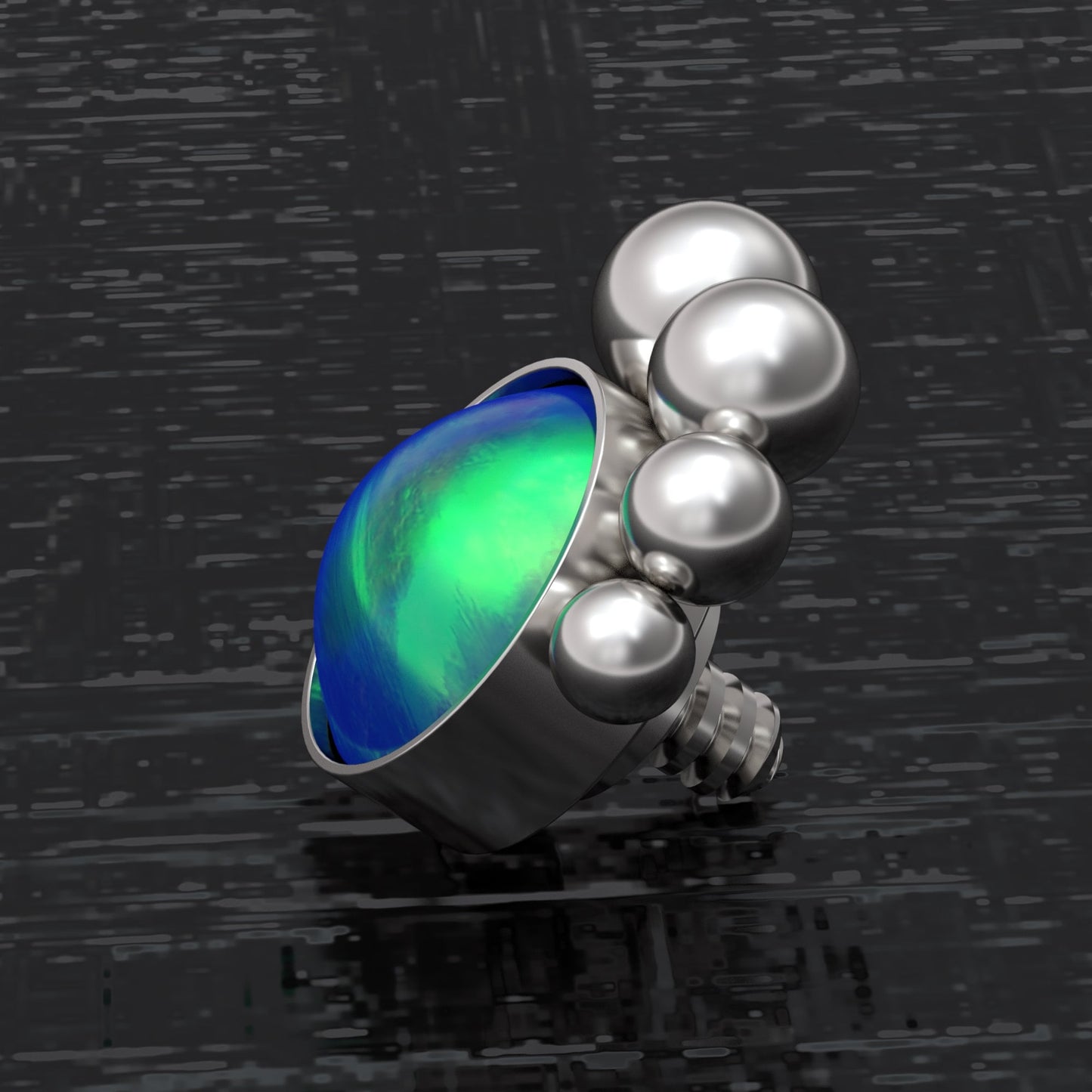 Internally Threaded Dermal Top Surgical Steel - TitaniumFashion