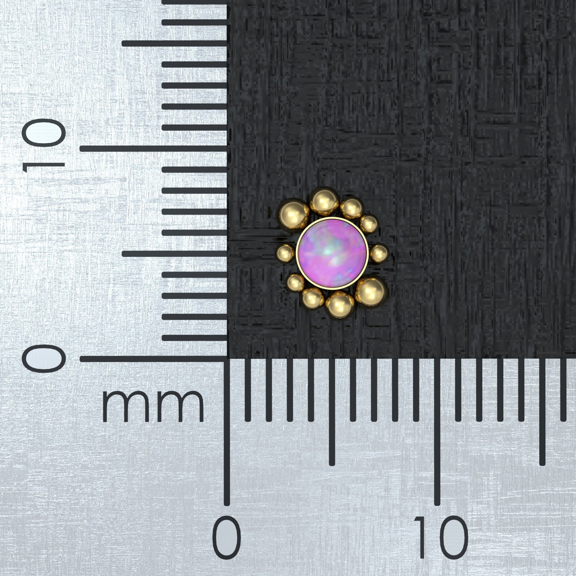 Surgical Steel Dermal Piercing Opal - TitaniumFashion