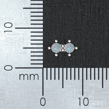 Surgical Steel Dermal Piercing Opal - TitaniumFashion