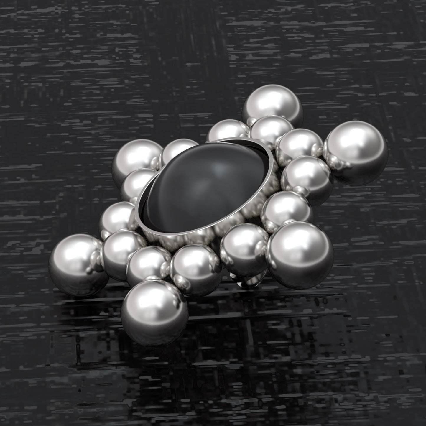 Surgical Steel Dermal Piercing Onyx - TitaniumFashion