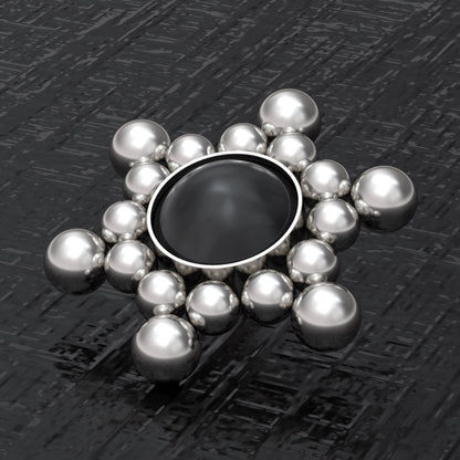 Surgical Steel Dermal Piercing Onyx - TitaniumFashion