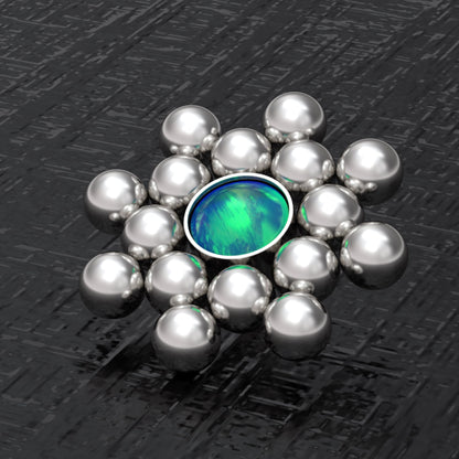 Surgical Steel Dermal Top Opal - TitaniumFashion