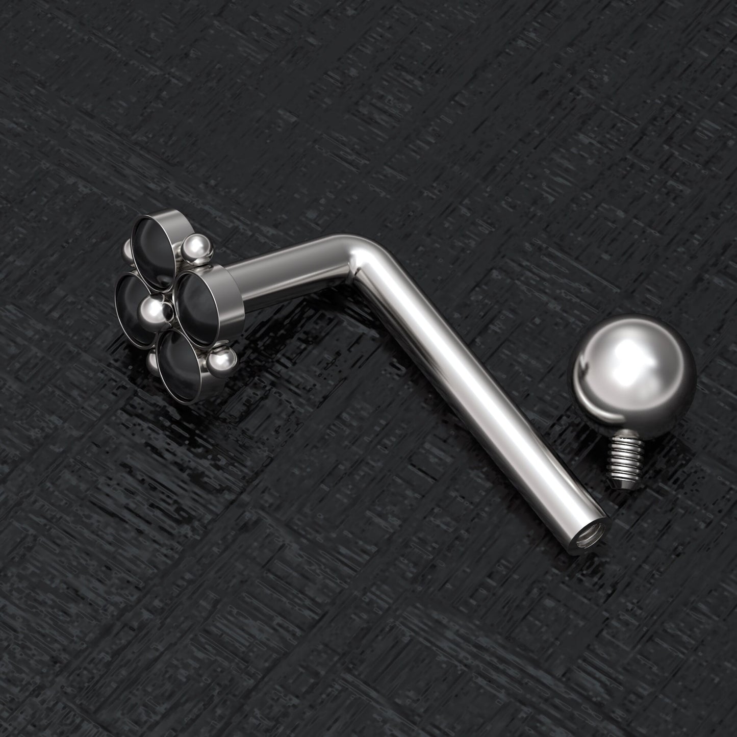 Surgical Steel VCH Piercing Jewelry Onyx - TitaniumFashion